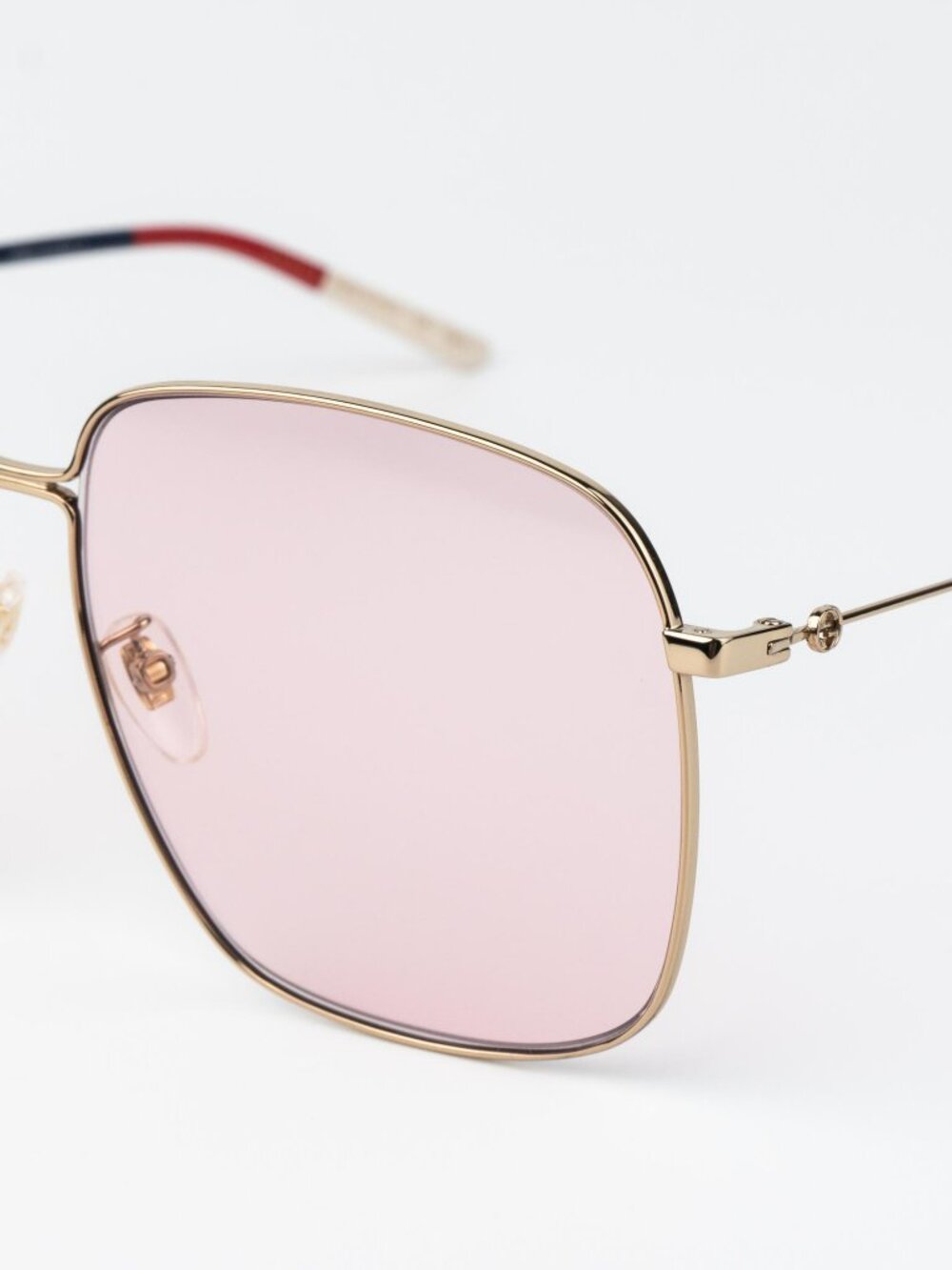 Gucci Women Sunglasses Gold Pink Square GG0394S 004 NEW AUTHENTIC - Picture 6 of 13